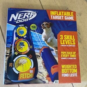 Nerf Dog Inflatable Target Game 3 Skill Levels Weighted Bottom Pops Back Up